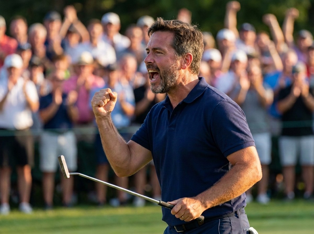 After: Dave's championship celebration